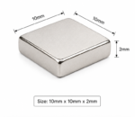 10mm X 10mm X 2mm Neodymium Bar Magnet N35