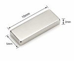 10mm X 5mm X 2mm Neodymium Bar Magnet N35 (Length: 10mm, Breadth: 5mm, Thickness: 2mm)