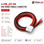 3-Pin JST-PH Pre-Wired Female Connector - 2.0mm, 11-inch Lead