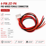 4-Pin JST-PH Pre-Wired Female Connector - 2.0mm, 11-inch Lead