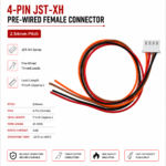 4-Pin JST-XH Pre-Wired Female Connector - 2.54mm, 11-inch Lead