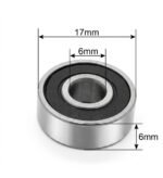 606 2RS (6x17x6) Deep Groove Ball Bearing, Miniature Bearing - Image 2