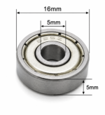 625ZZ (5x16x5) Deep Groove Ball Bearing, Miniature Bearing - Image 2