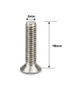 SS CSK Allen M3 x 16mm, Dia. 3mm, Length 16mm, Stainless Steel (SS202) Allen Socket Countersunk Screws