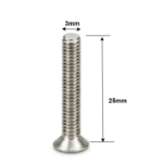 SS CSK Allen M3 x 25mm, Dia. 3mm, Length 25mm, Stainless Steel (SS202) Allen Socket Countersunk Screws