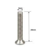 SS CSK Allen M3 x 25mm, Dia. 3mm, Length 25mm, Stainless Steel (SS202) Allen Socket Countersunk Screws