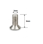 SS CSK Allen M3 x 6mm, Dia. 3mm, Length 6mm, Stainless Steel (SS202) Allen Socket Countersunk Screws