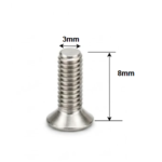 SS CSK Allen M3 x 8mm, Dia. 3mm, Length 8mm, Stainless Steel (SS202) Allen Socket Countersunk Screws