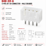 4-Pin JST-XH Male Connector Housing - 2.54mm Pitch