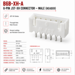 6-Pin JST-XH Male Connector Housing - 2.54mm Pitch