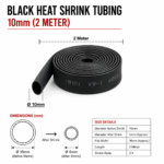 Black Heat Shrink Tubing - 10mm (2 Meter)