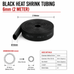 Black Heat Shrink Tube - 6mm (2 Meter)