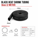 Black Heat Shrink Sleeve - 8mm (2 Meter)