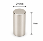 6mm X 10mm Neodymium Cylinder magnet Magnets (Dia: 6mm, Thickness: 10mm)