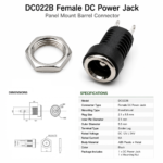 DC022B Female DC Power Jack - Panel Mount Barrel Connector