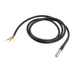 DS18B20 Water Proof Temperature Probe - Black (1m) Original Chip