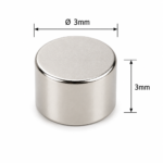 3mm X 3mm Neodymium Disc Magnets (Dia: 3mm, Thickness: 3mm)