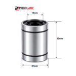 LM12UU Linear Motion Slider Linear Bushing, Bearing for 12mm Shaft - Image 2