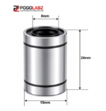LM 8UU Linear Motion Slider Linear Bushing, Bearing for 8mm Shaft - Image 2