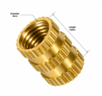 M4 x 10 Brass Threaded Inserts Nut - Image 2