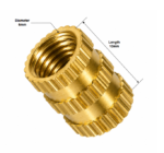 M6 x 10 Brass Threaded Inserts Nut - Image 2