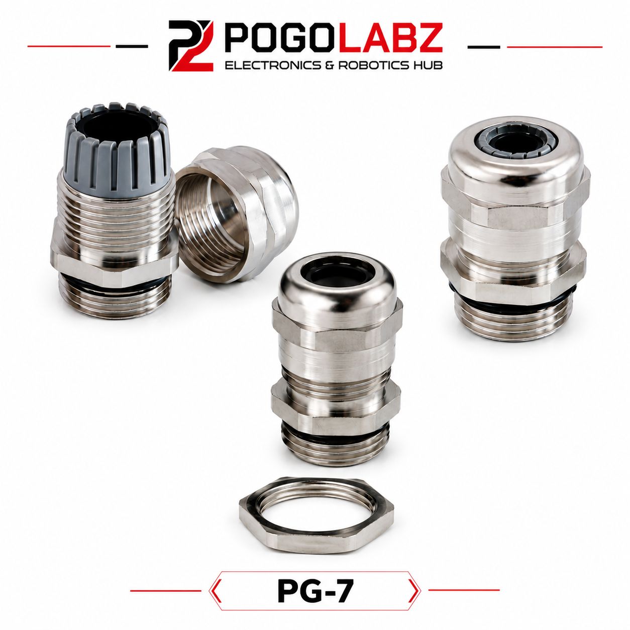 Metal cable gland_PG-7 IP68 PG7 Metal Cable Gland Nickel Plated - Image 1