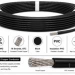 High Quality 20 AWG Stranded Single Core Insulated Wire PVC - Black