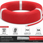 Premium 24 AWG Stranded Single Core Insulated Wire PVC - Red