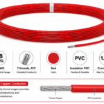 Premium 28 AWG Stranded Single Core Insulated Wire PVC - Red