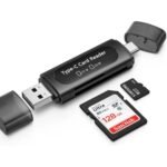 4-in-1 SD/TF Card Reader with USB and Type-C Ports